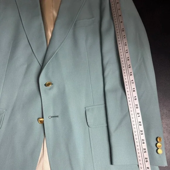 Kuppenheimer Sportsman Collection Teal Blue Wool Blend‎ Blazer Jacket Mens 42L